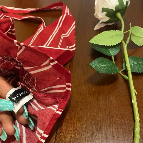 COPY - SHEIN red striped shorts set size M, NWOT 🤎 - Picture 14 of 15